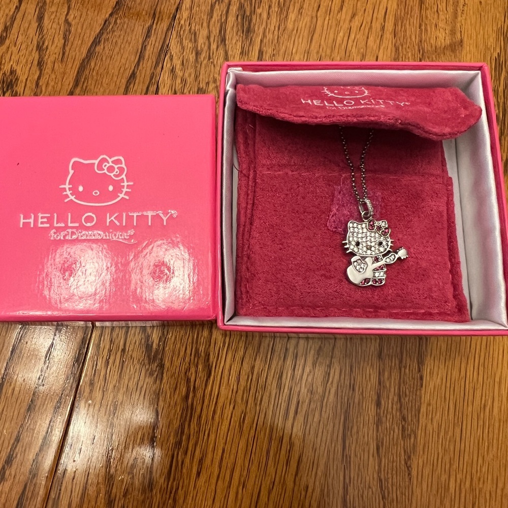 QVC 2008 Hello Kitty Diamonique 925 Sterling necklace